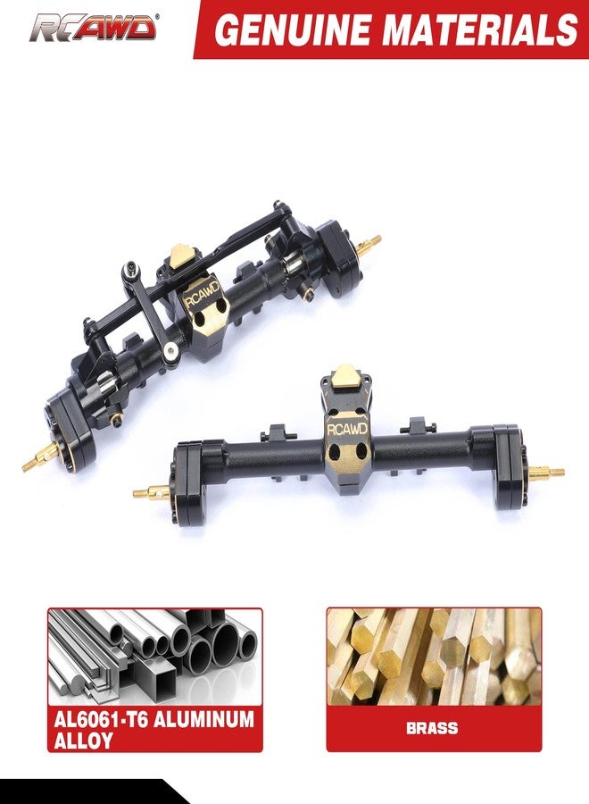 RCAWD SCX24 Upgrades Front Portal Rear Axle Housing & Brass Third Member Housing& Brass Steer Hub Carrier & Portal Gear Housing & Worm Gears & Brass Gears & Brass Hex Parts for Axial 1/24 - Image 2
